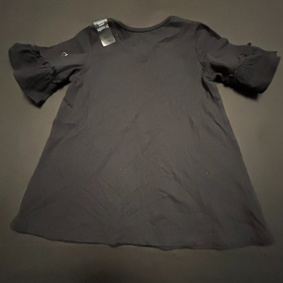 FIRST IMPRESSIONS GIRLS BLACK RUFFLE TOP - Picture 1 of 4
